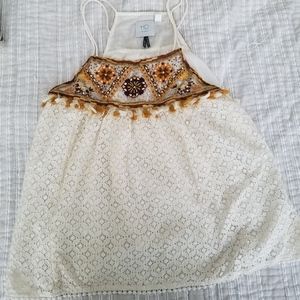 HD in Paris Anthropologie 6 Tank Top Eyelet Lace
